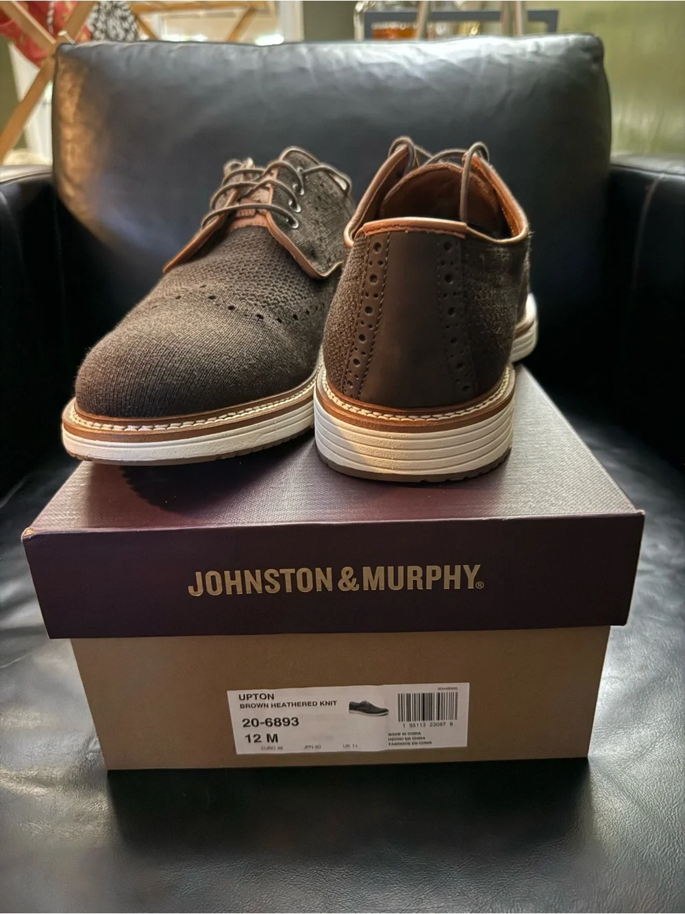 Johnston & Murphy Upton Brown Heathered Knit Men’s Size 12